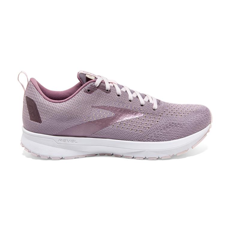 Brooks Revel 4 Road Running Shoes - Women's - MediumPurple/Almond/Metallic/Primrose (18762-DGWE)